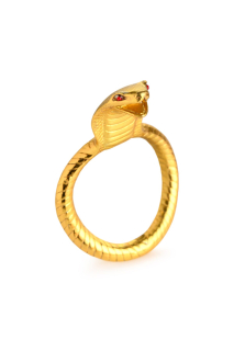 Ерекційне кільце з головою кобри Master Series: Cobra King Golden Cock Ring - - фото №2