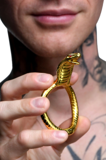 Ерекційне кільце з головою кобри Master Series: Cobra King Golden Cock Ring - - фото №4