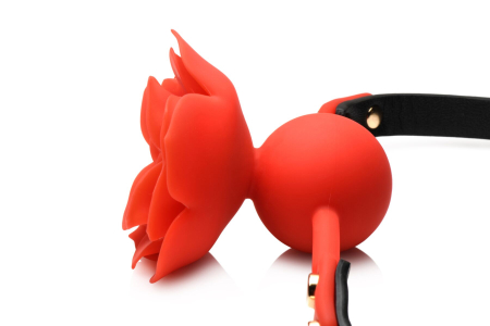 Силіконовий кляп з трояндою Master Series: Blossom Silicone Rose Gag – Red №4