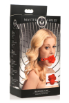 Силіконовий кляп з трояндою Master Series: Blossom Silicone Rose Gag – Red - фото №10