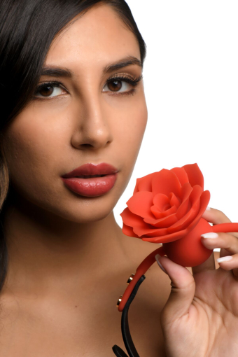 Силіконовий кляп з трояндою Master Series: Blossom Silicone Rose Gag – Red №8