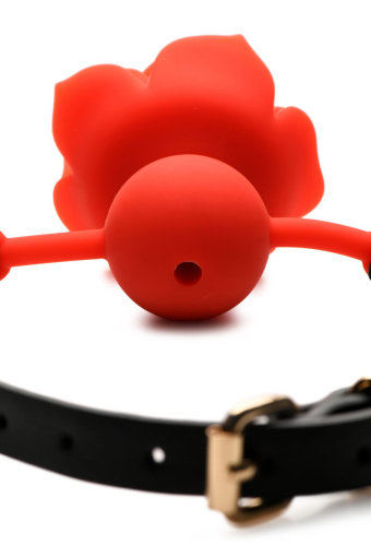 Силіконовий кляп з трояндою Master Series: Blossom Silicone Rose Gag – Red №5