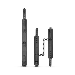 Наручники з нашийником Bedroom Fantasies: Collar & Wrist Cuffs, чорні - - фото №4