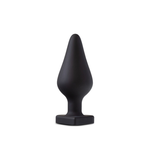 Анальна пробка Blush Temptasia – Fuck Me Anal Plug – Black, основа у вигляді сердечка - фото