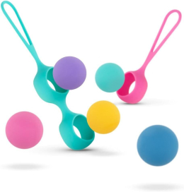 Набір вагінальних кульок PMV20: Vita – Kegel Ball Set, маса 40, 50, 60 г, два тримачі - - фото №4