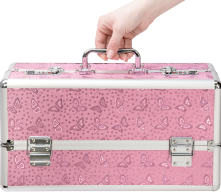 Великий кейс для зберігання секс-іграшок BMS Factory Large Lokable Vibrator Case Pink, кодовий замок - фото №4
