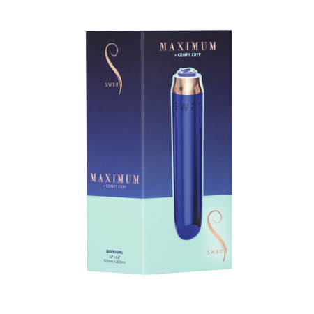Віброкуля Swan Maximum + Comfy Cuff Blue, суперпотужна, різна інтенсивність, силіконова манжета - фото №8