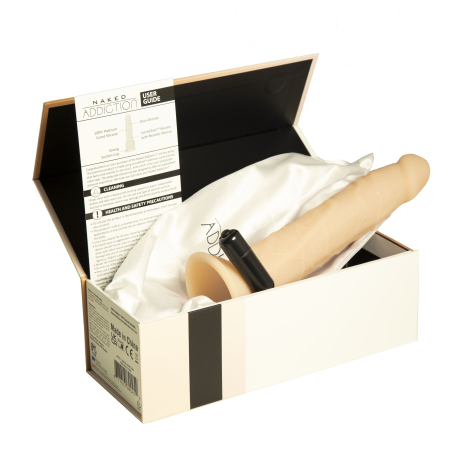 Фалоімітатор Naked Addiction — 9? Silicone Dual Density Bendable Dildo Vanilla, віброкуля в подаруно - фото №7