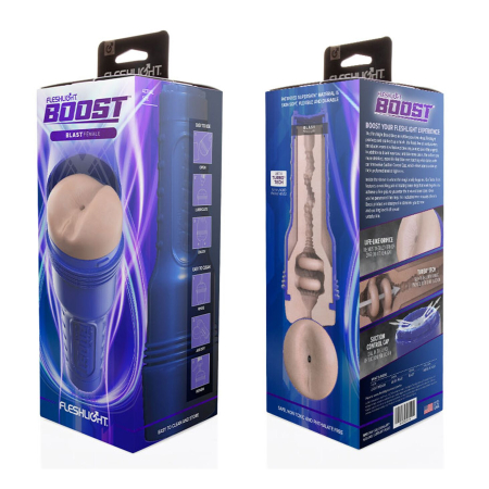 Мастурбатор-попка Fleshlight Boost Blast Female Light Medium Flesh, плаваючі кільця Turbo Tech - фото №4