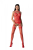 Бодістокінг з безліччю бретелей Passion BS095 One Size, red, імітація пояса та панчіх, з доступом - фото