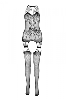 Бодістокінг з безліччю бретелей Passion BS095 One Size, red, імітація пояса та панчіх, з доступом - - фото №3