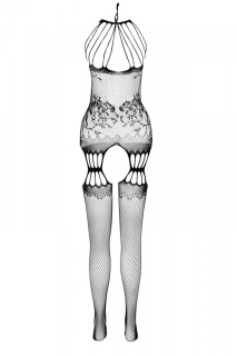 Бодістокінг з безліччю бретелей Passion BS095 One Size, white, імітація пояса та панчіх, з доступом - - фото №4