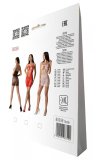 Ажурна мінісукня на тонких бретелях Passion BS096 One Size, black, плетіння на грудях - - фото №7