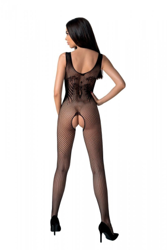 Бодістокінг з крилами Passion BS098 One Size, black, середня сітка, відкритий доступ - фото №2