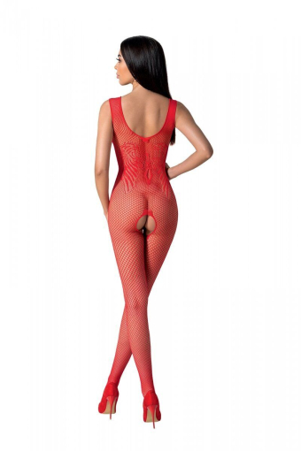 Бодістокінг з крилами Passion BS098 One Size, red, середня сітка, відкритий доступ - фото №2