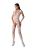 Бодістокінг з плетінням на грудях Passion BS099 One Size, white, відкритий доступ, імітація підв’язо - фото