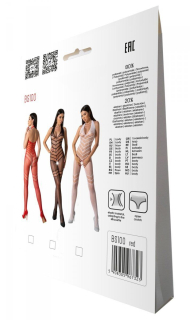 Бодістокінг з плетінням на животику Passion BS100 One Size, red, декоративний шов, з доступом - - фото №7