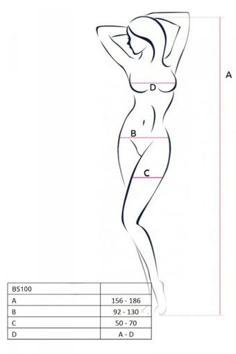 Бодістокінг з плетінням на животику Passion BS100 One Size, white, декоративний шов, з доступом - фото №5