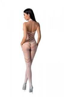 Бодістокінг з плетінням на животику Passion BS100 One Size, white, декоративний шов, з доступом - №2