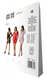 Напівпрозора мінісукня Passion BS101 One Size, black, рукави-мітенки - - фото №7