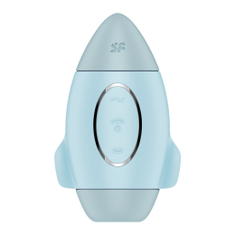 Вакуумний стимулятор з вібрацією Satisfyer Mission Control Blue, 2 незалежні мотори - - фото №2