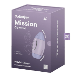 Вакуумний стимулятор з вібрацією Satisfyer Mission Control Violet, 2 незалежні мотори - - фото №6