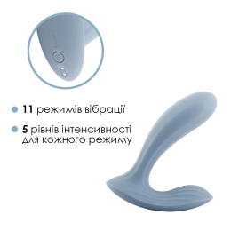 Смарт-вібратор в трусики Svakom Erica Dusty Blue, дуже гнучкий, 2 мотори - - фото №4