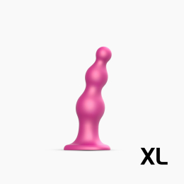 Насадка для страпона Strap-On-Me Dildo Plug Beads Framboise Metallic XL - фото