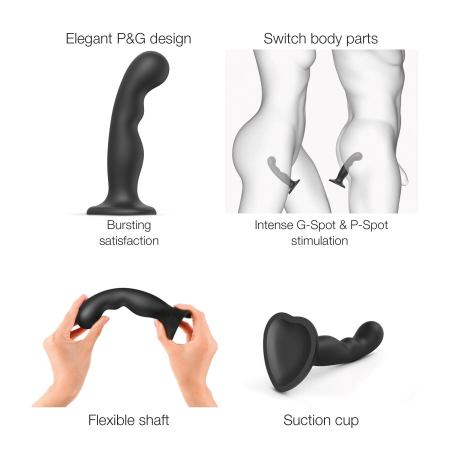Насадка для страпона Strap-On-Me Dildo Plug P&G Black M - фото №3
