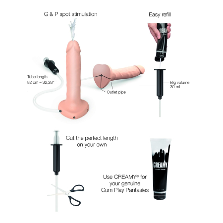 Фалоімітатор, що кінчає Strap-On-Me Squirting Cum Dildo Realistic Flash, діам. 3,9 см, силікон - фото №2