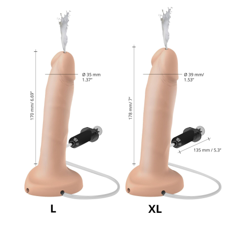 Фалоімітатор, що кінчає Strap-On-Me Squirting Cum Dildo Realistic Vanilla, діам. 3,5 см, силікон - фото №3