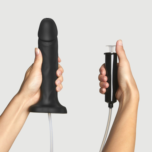 Фалоімітатор, що кінчає Strap-On-Me Squirting Cum Dildo Realistic Black, діам. 3,9 см, силікон - фото