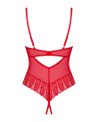 Боді з доступом Obsessive Ingridia crotchless teddy XS/S, червоне, відкриті груди - фото №4