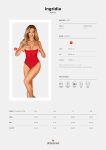 Боді з доступом Obsessive Ingridia crotchless teddy M/L, червоне, відкриті груди - фото №5