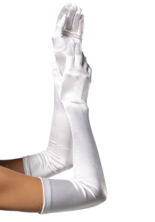 Довгі атласні рукавички Leg Avenue Extra Long Satin Gloves, One Size, білі - фото