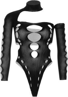 Безшовне боді на одне плече Leg Avenue Seamless thong back bodysuit, One Size, чорне - - фото №3