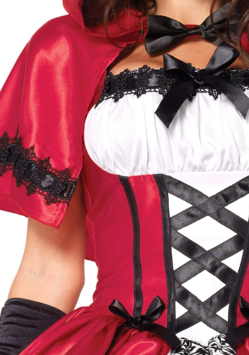 Еротичний костюм Червоної шапочки Leg Avenue Gothic Red Riding Hood S, сукня, накидка - фото №3