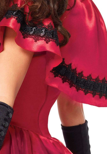 Еротичний костюм Червоної шапочки Leg Avenue Gothic Red Riding Hood S, сукня, накидка - фото №4