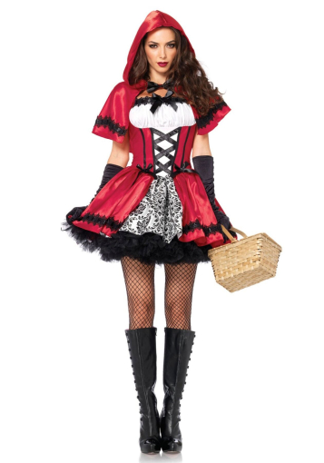 Еротичний костюм Червоної шапочки Leg Avenue Gothic Red Riding Hood XL, сукня, накидка - фото №7