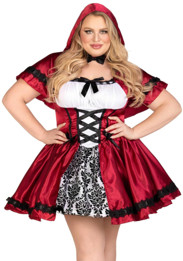 Еротичний костюм Червоної шапочки Leg Avenue Gothic Red Riding Hood 3X–4X, сукня, накидка - фото №7