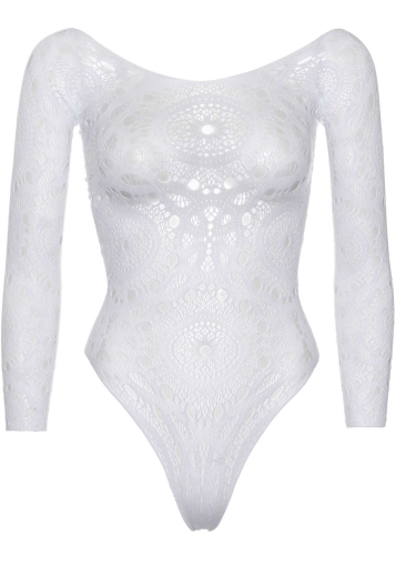 Еротичне боді-бодістокінг Leg Avenue Snap crotch thong back teddy White M/L - фото №4