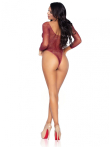 Сітчасте боді зі стразами Leg Avenue Crystalized fishnet bodysuit Burgundy One Size - фото №5