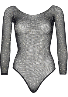 Сітчасте боді зі стразами Leg Avenue Crystalized fishnet bodysuit Black One Size - №6