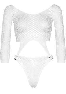 Еротичне боді Leg Avenue Top bodysuit with thong back White - - фото №3