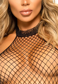 Еротичний сітчастий бодістокінг Leg Avenue Racer neck bodystocking Black - №3