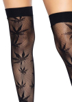 Панчохи з малюнком Leg Avenue 420 Net thigh highs Black - фото №3