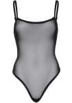 Еротичне боді Leg Avenue Cami bodysuit with thong Black M/L, на бретелях - фото №3