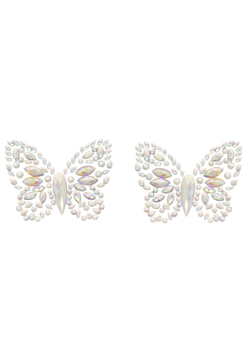 Пестис-метелики з кристалів Leg Avenue Chrysallis nipple sticker, наліпки, світяться у темряві - фото №3