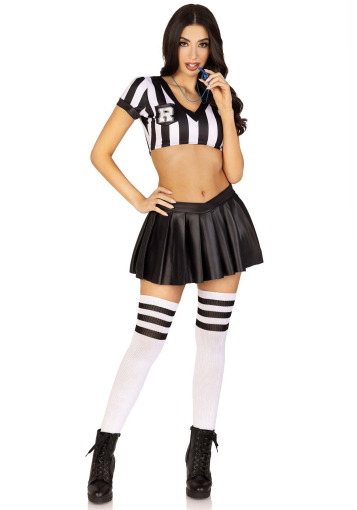 Костюм рефері Leg Avenue Time Out Referee S, кроп-топ спідниця свисток - фото №5