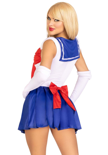 Еротичний костюм Сейлор Мун Leg Avenue Sexy Sailor XS, сукня, рукавички, бант - фото №2